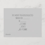 rustieke  bloemen Chalkboard bruiloft rsvp Uitnodiging Briefkaart (Achterkant)