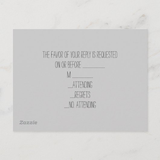 rustieke  bloemen Chalkboard bruiloft rsvp Uitnodiging Briefkaart (Achterkant)