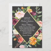 Rustieke Bloemen Chalkboard bruiloft uitnodiging (Voorkant)