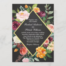 Rustieke Bloemen Chalkboard bruiloft uitnodiging