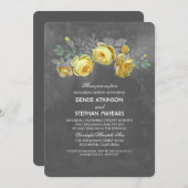 Rustieke Bloemen Chalkboard repetitie diner Kaart (Voorkant / Achterkant)