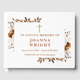 Rustieke bloemen Christelijk in liefdevolle herinn Gastenboek