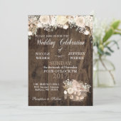Rustieke Bloemen Country Wood Wedding Kaart (Staand voorkant)