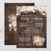 Rustieke Bloemen Country Wood Wedding Kaart (Voorkant / Achterkant)