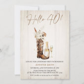 Rustieke Bloemen Cowgirl Boot Bottle 40ste Verjaar Kaart (Voorkant)