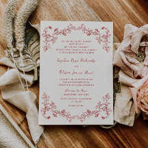 Rustieke  Bloemen Crimson Rode bruiloft