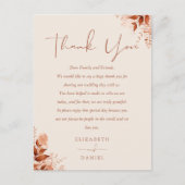 Rustieke Bloemen Dank u Trouwplaats Kaart (Voorkant)