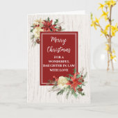 Rustieke bloemen Dochter in de wet Vrolijk Kerstmi Kaart (Gele Bloem)