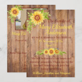 Rustieke Bloemen Dood en Begrafenis Aankondiging (Voorkant / Achterkant)