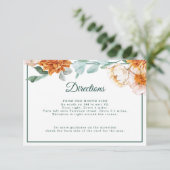 Rustieke bloemen Elegante Richting Details Bruilof Informatiekaartje (Staand voorkant)