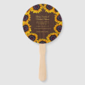 Rustieke bloemen elegante schuur hout bruiloft sav handwaaier (Achterkant)