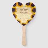 Rustieke bloemen elegante schuur hout bruiloft sav handwaaier (Achterkant)