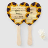 Rustieke bloemen elegante schuur hout bruiloft sav handwaaier (Voorkant en achterkant)