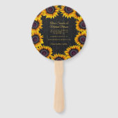 Rustieke bloemen elegante schuur hout bruiloft sav handwaaier (Achterkant)