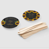 Rustieke bloemen elegante schuur hout bruiloft sav handwaaier (Niet-gemonteerd)