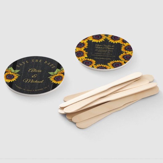 Rustieke bloemen elegante schuur hout bruiloft sav handwaaier (Niet-gemonteerd)