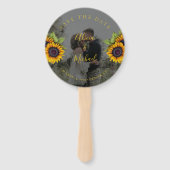 Rustieke bloemen elegante trouwfoto opslaan datum handwaaier (Voorkant)