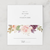 Rustieke Bloemen en Botanische Foliage Bruiloft Plaatskaartje (Buitenkant ongevouwen)