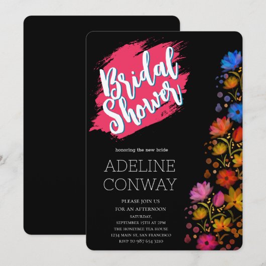 Rustieke bloemen en bruidsdromen kaart (Voorkant / Achterkant)