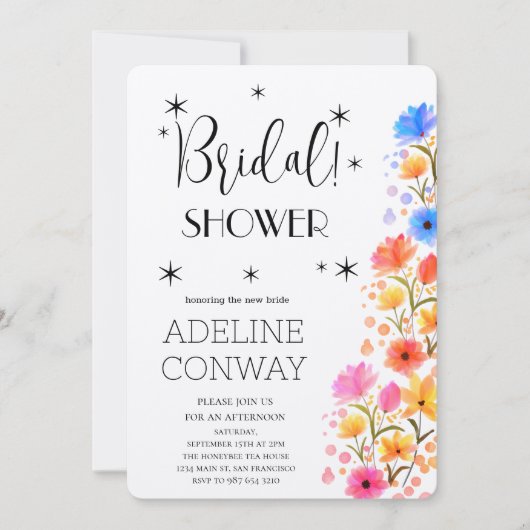 Rustieke bloemen en bruidsdromen kaart (Voorkant)