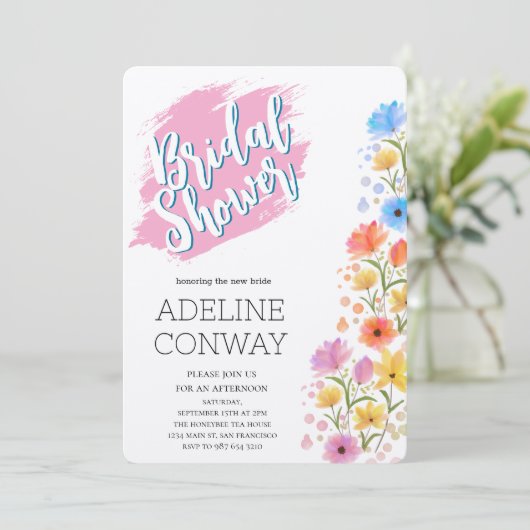 Rustieke bloemen en bruidsdromen kaart (Staand voorkant)