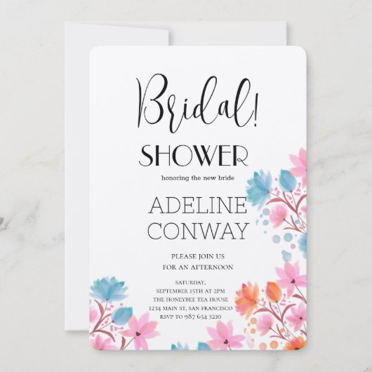 Rustieke bloemen en bruidsdromen kaart (Voorkant)