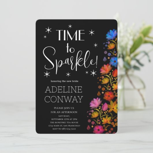 Rustieke bloemen en bruidsdromen kaart (Staand voorkant)