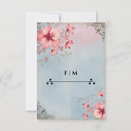  rustieke bloemen en elegante RSVP-kaart RSVP Kaartje (Achterkant)