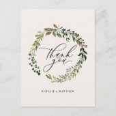 Rustieke bloemen en gebladerte waterverf krans dan briefkaart (Voorkant)