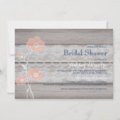 Rustieke Bloemen En Kant Bruids Douche Uitnodiging (Voorkant)