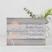 Rustieke Bloemen En Kant Bruids Douche Uitnodiging (Staand voorkant)