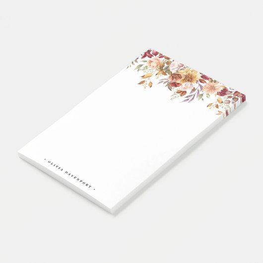 Rustieke bloemen en pompoenen herfst Notities Post-it® Notes (Schuin)