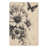 Rustieke bloemen en vlinder - Ouderwets (11) Mini Klembord (Achterkant)