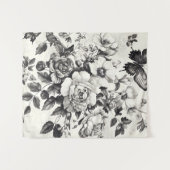 Rustieke bloemen en vlinder - Ouderwets (3) Wandkleed (Voorkant (horizontaal))