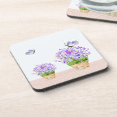 rustieke bloemen en vlinders onderzetter (Linkerzijde)