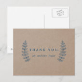 Rustieke bloemen | Faux Kraft Bedankt Briefkaart (Voorkant / Achterkant)