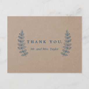 Rustieke bloemen   Faux Kraft Bedankt Briefkaart