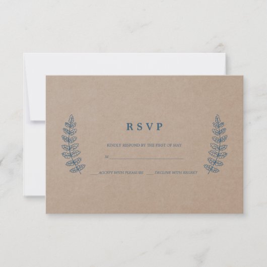 Rustieke bloemen | Faux Kraft Bruiloft RSVP Kaart (Voorkant)