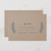 Rustieke bloemen | Faux Kraft Bruiloft RSVP Kaart (Voorkant / Achterkant)
