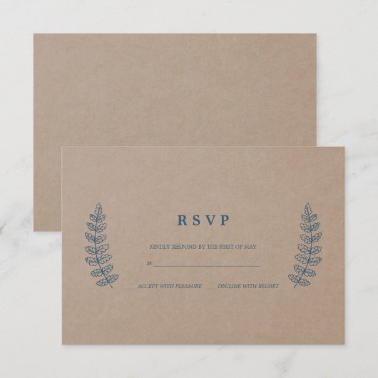 Rustieke bloemen | Faux Kraft Bruiloft RSVP Kaart (Voorkant / Achterkant)