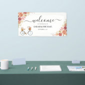 Rustieke Bloemen Fiets Huwelijk Welkom Spandoek (Beurs)