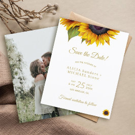 Rustieke bloemen foto BUDGET save the date trouwka