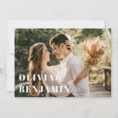 Rustieke Bloemen Foto Herfst en Winter Bruiloft Kaart (Voorkant)