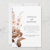 Rustieke bloemen foto overlay QR code Boho bruilof Save The Date (Voorkant)