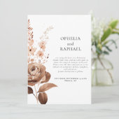 Rustieke bloemen foto overlay QR code Boho bruilof Save The Date (Staand voorkant)