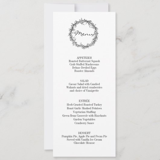 Rustieke Bloemen Geef Bedankt Thanksgiving Diner M Kaart (Voorkant)