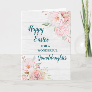 Rustieke Bloemen Gelukkig Pasen Kleindochter Feestdagen Kaart