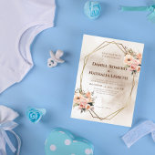 Rustieke Bloemen Geometrische Gouden Lijst Wedding Kaart