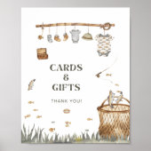 Rustieke Bloemen Gevist Baby shower Kaarten en ges Poster (Voorkant)