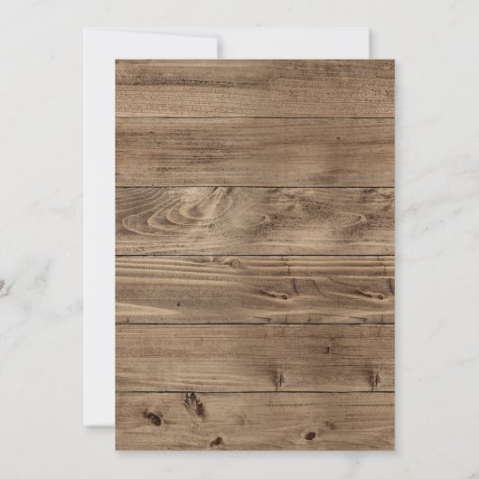 Rustieke Bloemen Goud Eucalyptus Hout Kruisdoop Kaart (Achterkant)